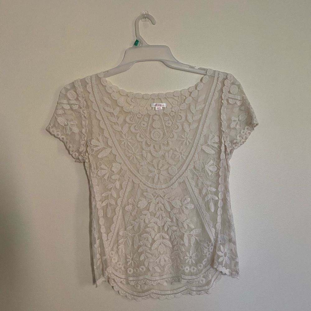 Women Lace Short Sleeve Top